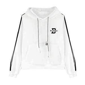 <span class=keywords><strong>Felpa</strong></span> con <span class=keywords><strong>Cappuccio</strong></span> <span class=keywords><strong>Bianca</strong></span> Americana a Tre Strisce di Alta Qualità per Donna, Giacca Spessa e Larga per Autunno e Inverno - Product Image 6