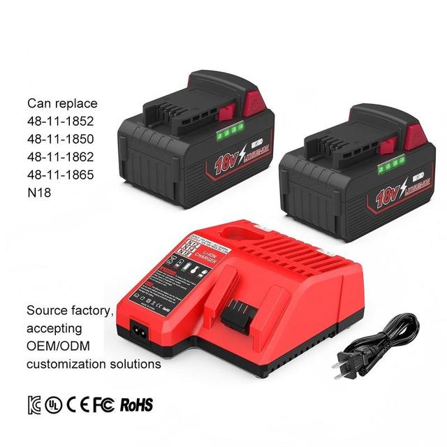 Mil M-18 LiFePO4 Solid State 18650 Battery High Output 18v 500 Cycles ABS+PC Material -20-60 Cordless Drill Tools Battery