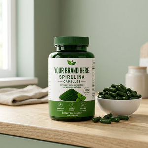 Cápsulas de Espirulina, Suplemento Dietético, Superalimento Rico en Nutrientes, Apoyo Natural para el Bienestar, Aclaramiento de la Piel y Crecimiento del Cabello, para Adultos - Product Image 1