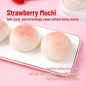 Mochi Daifuku à la confiture de fraises surgelée, gâteau de riz glutineux moelleux fourré à la crème, dessert japonais, <span class=keywords><strong>pâtisserie</strong></span> prête à manger, collations surgelées - Product Image 2