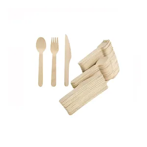 Hot Selling 160mm A Grade Europe Quality Standard Food Grade Printing Colorful Disposable Wood Cutlery