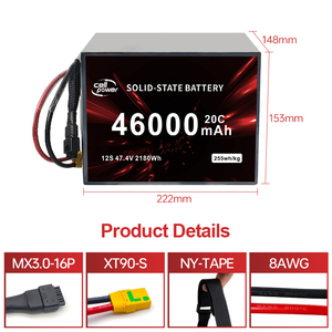 Batería de Estado Sólido para Drones, 46000mAh 47000mAh, Alta Densidad de Energía, Recargable, Suministro de Fábrica Personalizado - Product Image 5
