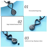 Collier Pendentif Urne Commémorative en Acier pour Cendres d'Animaux (Chien/Chat) avec Empreinte de Patte - Bijou Funéraire Infini d'Amour
