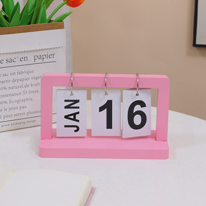 Master Gu Wooden Flip <b>Calendar</b> Jan 16 Pink Desk Perpetual <b>Calendar</b> For Dorm Bedroom Shop Decoration - Product Image 3
