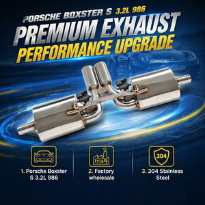 Système d'échappement Valvetronic personnalisé en usine pour <span class=keywords><strong>Porsche</strong></span> <span class=keywords><strong>Boxster</strong></span> <span class=keywords><strong>S</strong></span> 3.2L 986 2000-2004, silencieux et tuyaux d'échappement SS304, mise à niveau OEM/ODM - Product Image 1