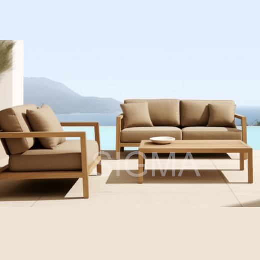 All Weather New Wholesale Patio Garden Pool Sun Furniture Set Solid Wood Teak Outdoor Chaise Chair Soft Cushion