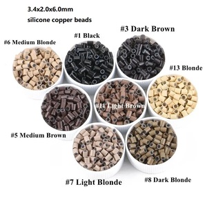 Anneaux <span class=keywords><strong>micro</strong></span>-liens personnalisés AWYQYH avec logo, perles pour extensions de cheveux humains, <span class=keywords><strong>micro</strong></span>-perles pré-chargeées, tubes en cuivre, usage commercial - Product Image 3