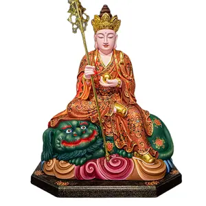 Earth Treasure Bodhisattva Dizangwang Ksitigalbha King Camphor wood Buddha中国の木彫り