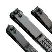 Ensemble de coupe-ongles en acier inoxydable noir 3 pièces, tailles grande, moyenne et petite, lames courbées aiguisées, outils de manucure et pédicure