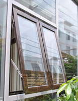 Cadre en aluminium à rupture thermique étanche auvent de fenêtre à charnière pour villa pour salle de bain cuisine espaces extérieurs