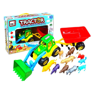 Kids Farm Tractor Toy Set with <b>Animal</b> Figures <b>Plastic</b> Trailer Vehicle Educational Pretend Play Toy - Product Image 2