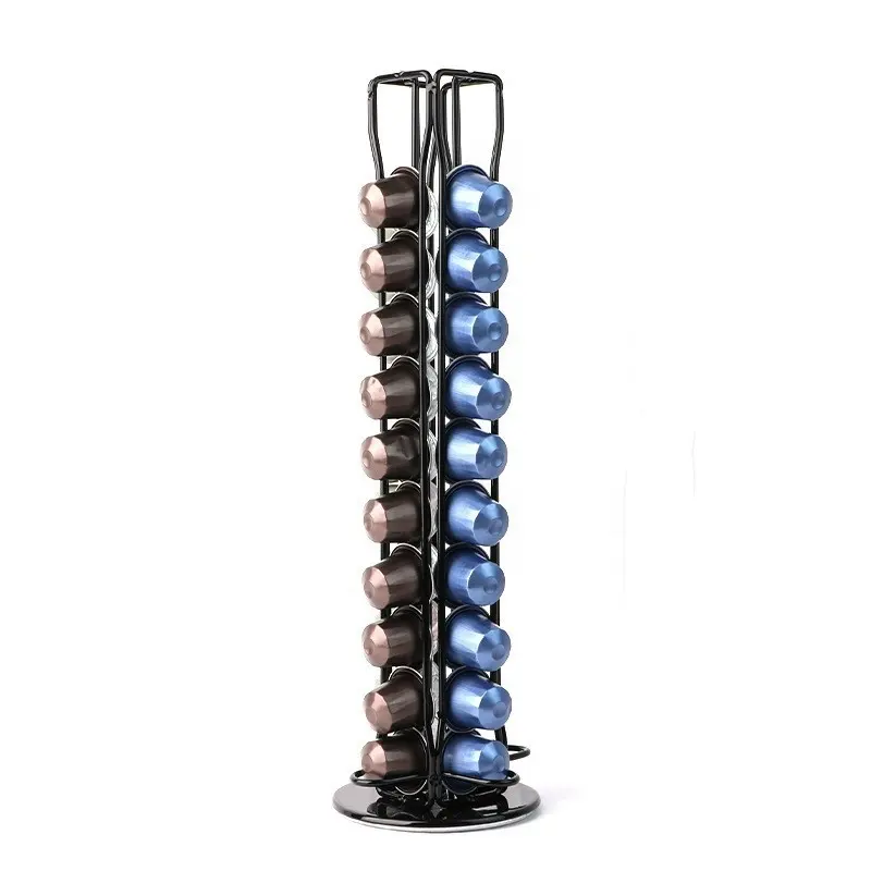 Wholesale Rotating Nespresso 40 Pods Capsules Storage Holder Display Stand Coffee Capsule Pod Rack For Home Office Kitchen