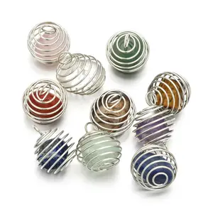 Fashion DIY Accessories Hollow Stone Holder Jewelry Spiral Bead Crystal Cages Pendants