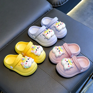 Chaussures <span class=keywords><strong>Crocs</strong></span> Licorne Mignonnes pour Enfants R-08 Printemps Garçons Filles Extérieur Antidérapantes Bébé Nourrisson Semelle Épaisse à Boucle - Product Image 2