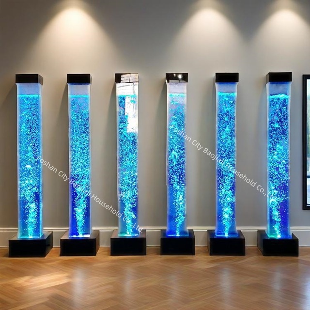 Party Sensory Changing Color Square Water Bubble Column Light Tubes Luminous Furniture