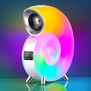 LED weißer Lärm Wecker Uhren bunte Tischlampe mit Bluetooth Lautsprecher Atmosphäre Conch Musiklicht