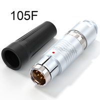 Connecteur circulaire auto-bloquant Push-Pull étanche IP66/68 compatible avec les fiches longues Fischer S série 105F, 2-27 broches, CE/RoHS