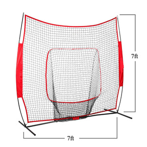 Red portátil de práctica de softbol de béisbol para interiores de PU de 7 pies X 7 pies para entrenar y golpear murciélagos, jaula portátil de bateo de béisbol - Product Image 3