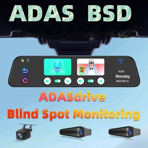 Cámara de Coche con Espejo Retrovisor de 12 Pulgadas, Grabadora de <span class=keywords><strong>Video</strong></span> 4K Frontal, Pantalla IPS 1080P, Asistencia de Conducción BSD ADAS Izquierda/Derecha/Trasera, Resistente al Agua IP68 - Product Image 4