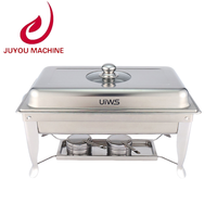 JUYOU Ensemble de réchauds de luxe en acier inoxydable de haute qualité pour buffet et traiteur, avec un, deux ou trois plateaux