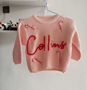 Wholesale Custom Hand-Embroidered Name Personalized Knitting 100% Cotton Baby Pullover Sweaters - Product Image 3