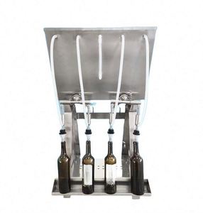 Semi Auto 4 Heads Standing Gravity Overflow Water Bottle Filler Filling Machines With Feeding <b>Pump</b> Liquid <b>Wine</b> Filling Machines - Product Image 1