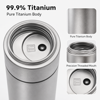Tasse isotherme en titane pur, tasse à eau, infuseur à thé, 15 oz, isolation sous vide double couche, boissons chaudes/froides, antidérapante