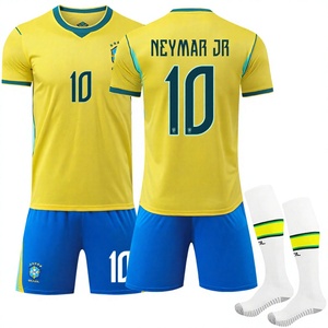Camiseta <span class=keywords><strong>de</strong></span> Fútbol <span class=keywords><strong>de</strong></span> Brasil 2627 para el Equipo Nacional, Número <span class=keywords><strong>10</strong></span> <span class=keywords><strong>Neymar</strong></span> y Número 7 Vinicius, Poliéster Unisex - Product Image 1