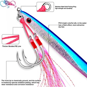 2 cặp/túi Đôi Móc Kim Loại Jig Hỗ Trợ Móc Lụa Đầy Màu Sắc Tươi Sáng Lông Câu Cá Nước mặn Pesca Da Lông Móc - Product Image 3