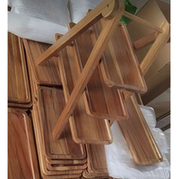 Plateau de service en bois d'acacia à 3 niveaux - Support pliable à plusieurs étages pour charcuterie, viande, fromage et collations, plateau de fête