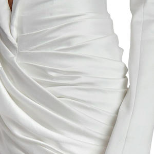 Mini abito blazer in raso con scollo a V profondo stile italiano di nuova marca - Product Image 6