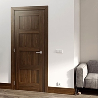 Résidentiel américain moderne hôtel intérieur noyer porte intérieure noyer noir présuspendu solide en bois porte intérieure de chambre pour les maisons