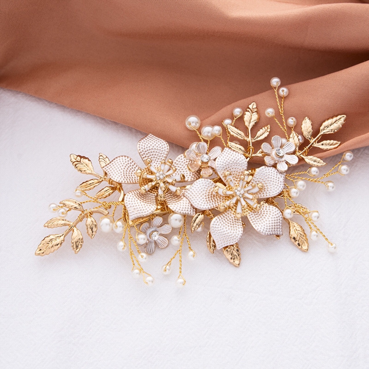 green emerald velvet dress Handmade Retro Flower Bridal Headpiece for Garden Dresses