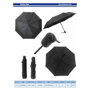 Feeling Rain Black Auto Open 3 Fold <b>Umbrella</b> 21 Inch <b>Windproof</b> Adult Use Polyester Fabric - Product Image 2