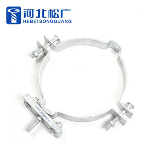Klem dudukan pita tiang baja galvanis penjepit tiang Hoop untuk perangkat keras jalur tiang - Product Image 2