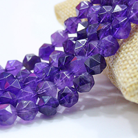 Perles de pierres précieuses améthyste à facettes en gros diamant naturel pour la fabrication de bijoux