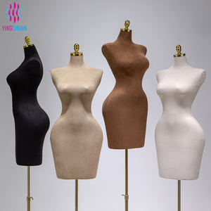 Maniquí de terciopelo BBL curvilíneo brasileño para mujer, forma de vestido de novia, medio cuerpo, talla grande, busto grande, trasero, ajustable para ropa - Product Image 1