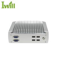 Double Lan J1900 Mini Pc Industriel 6COM RS485 RS232 Système d'exploitation Linux Mini Pc pour la surveillance de la sécurité