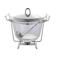 Chauffe-Plats Rectangulaire en Verre AiMW à Alimentation Alcoolisée 1L/2L/3L/4L pour Restaurants, Hôtels et Buffets – Couleurs Or/Argent
