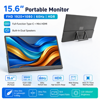 Moniteur portable 15,6 pouces 1080P FHD Type-C Mini HDMI, extension d'écran pour ordinateur portable avec support pour le travail et les jeux
