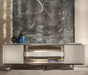 MR Furniture Style italien léger et luxueux Meuble TV postmoderne en marbre et bois massif pour le salon - Product Image 1