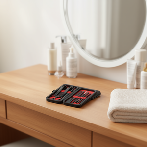 Kit de Manicura de 10 Piezas, Cortaúñas Negros, Estuche de Viaje Metálico, Set de Cuidado Personal para Hombres - Product Image 2