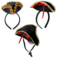 Mini chapeau de pirate des Caraïbes pour Halloween, bandeau à plumes, accessoire de cheveux pour cosplay et décorations de fête