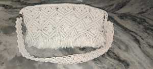 Handwoven Bohemian Crochet Flap Closure Eco Friendly Shoulder Bag Crossbody Handbag <b>Tassel</b> Clutch up 1L <b>for</b> Beach Travel Summer - Product Image 5