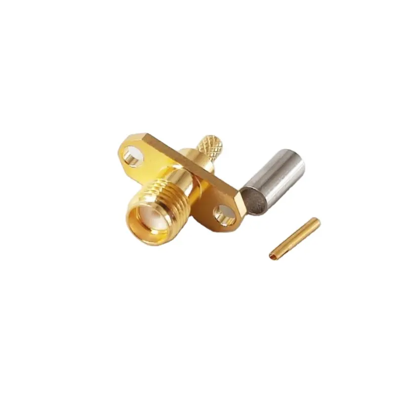 Antena SMA hembra 2 agujeros brida crimpado RF conector coaxial para cable RG316 RG174 RG188