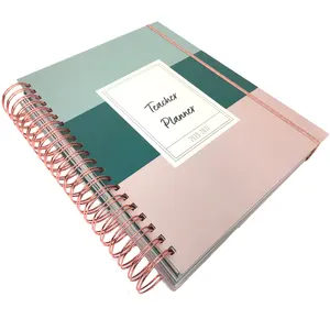 Planificateur hebdomadaire/annuel en spirale, impression personnalisée, OEM, pour Journal intime, couverture rigide, onglets agenda, cadeau de mariage, agenda