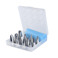 12-teiliges Wiederverwendbares 304 Edelstahl Nahtloses Spritztüllen-Set für Kuchendekoration Zuckerguss-Spitzen DIY Backzubehör