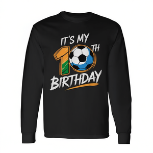 T-shirt de football à manches longues pour enfants de 10 ans, pour mon 10e anniversaire - Product Image 2