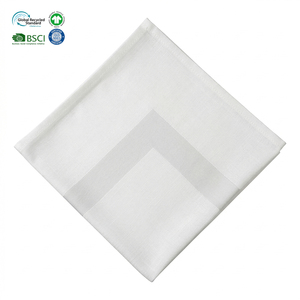 Serviettes en coton jacquard blanc 20x20 pouces, résistantes aux taches, 100 % coton, ourlet ourlé, pour usage intensif, hôtellerie et restauration. - Product Image 1