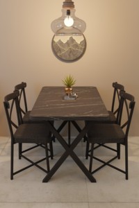 Durable Portable Modern Metal Dining <b>Table</b> Set for Home Furniture - Product Image 4
